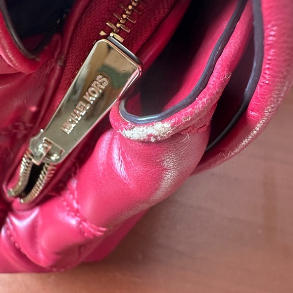 Michael Kors Serena quilted flap backpack in chili red - Picture 9 of 12